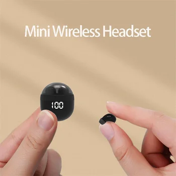 Невидими Bluetooth слушалки 5.3, безжични слушалки в ушите с микрофон, слушалки с шумопотискане, слушалки с тежки бас за сън