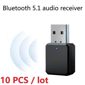 10 бр./лот Bluetooth-съвместими Аудиоприемник 5.1 с двоен изход AUX USB Стерео Авто Видеоприемник за хендсфри Аудио Адаптер