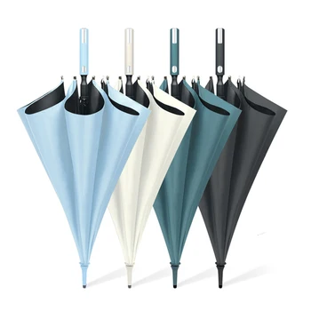Нови чадъри от дъжд за голф, водоустойчив дълга дръжка за използване на открито, ветрозащитный двоен чадър от влакнести рамка, чадър за голф