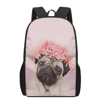 Прекрасен раница с изображение на куче-мопс, детска чанта за книги, ежедневни чанти на рамо, чанта за лаптоп, за момчета и момичета, раници за съхранение при пътуване